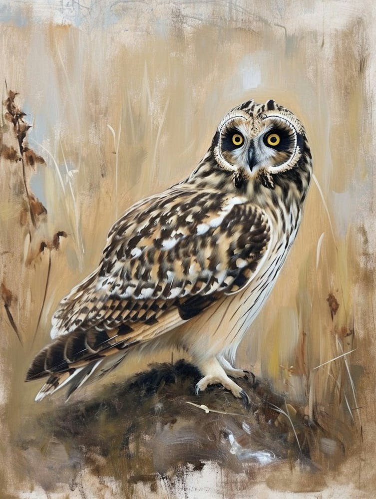 Short Eared Owl Painting 1