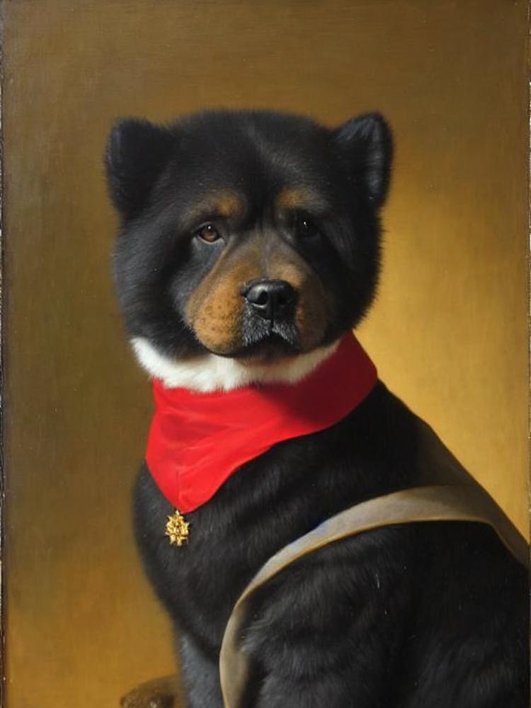Chow Chow Renaissance Portrait Oil Painting
