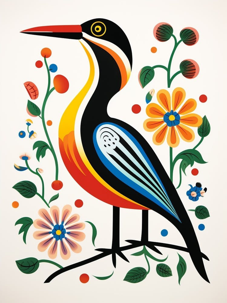 Scandinavian Bird Illustration Cormorant 3