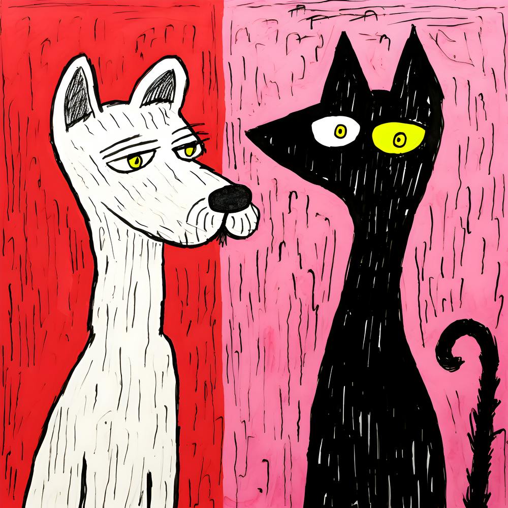 Black Cat And White Cat