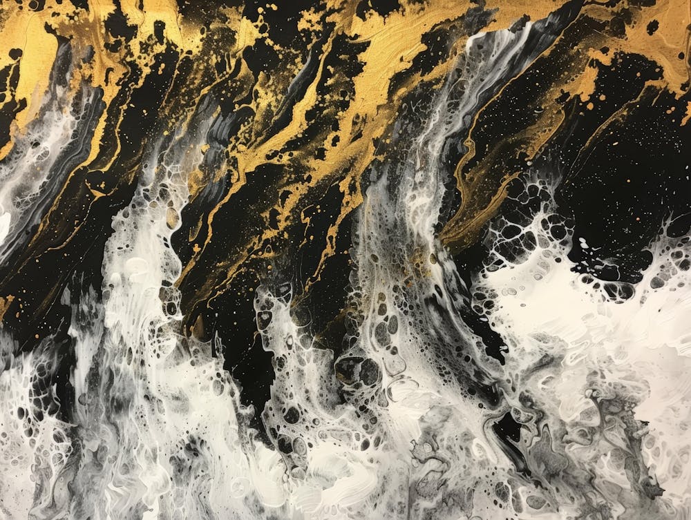 Gold And Black Abstract Painting 4