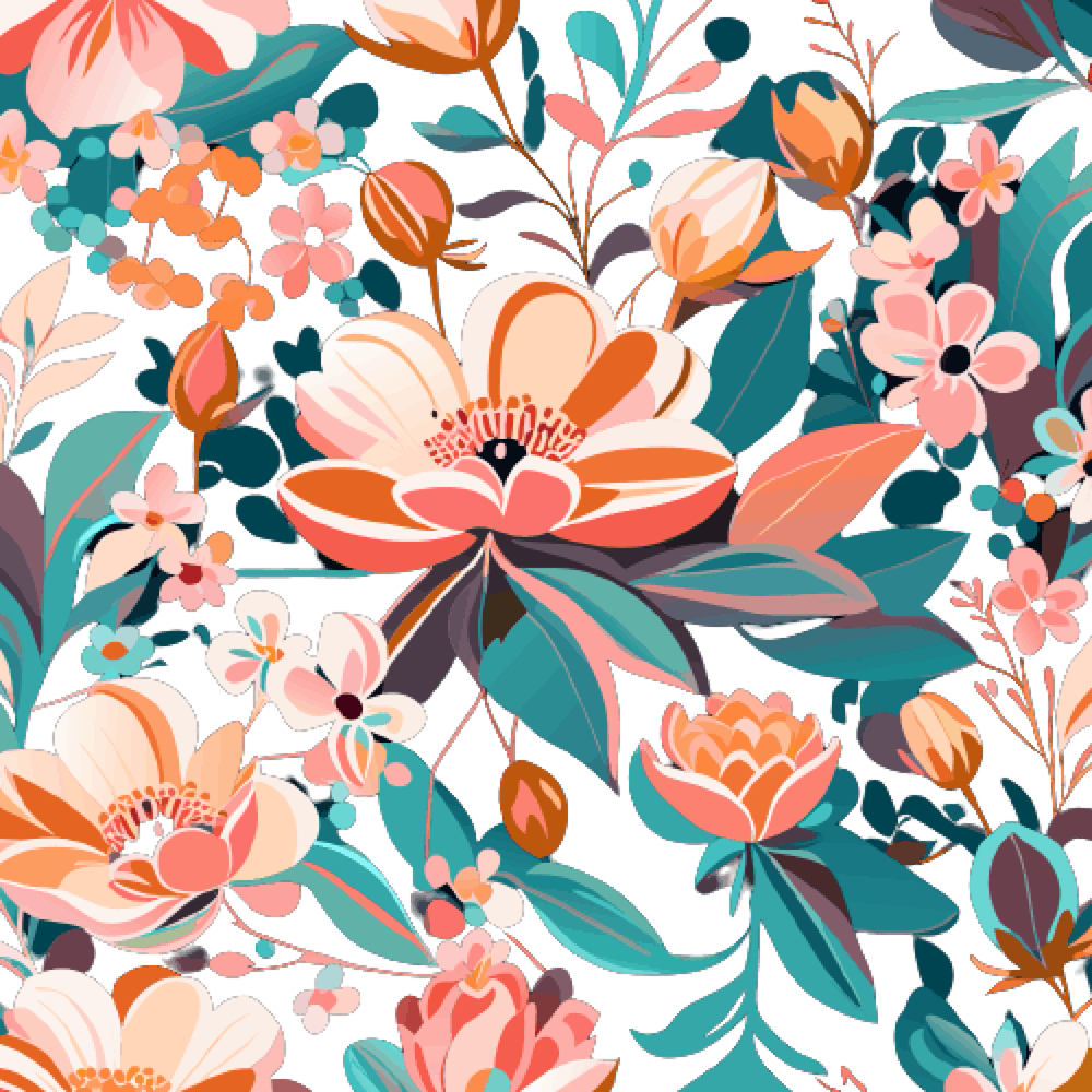 Oil Seamless Spring Floral Pattern