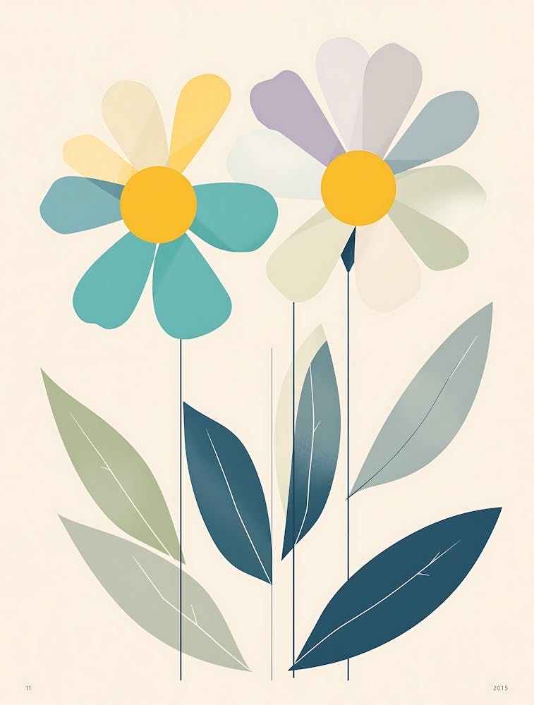 Modern Botanical Elegance in Muted Pastels