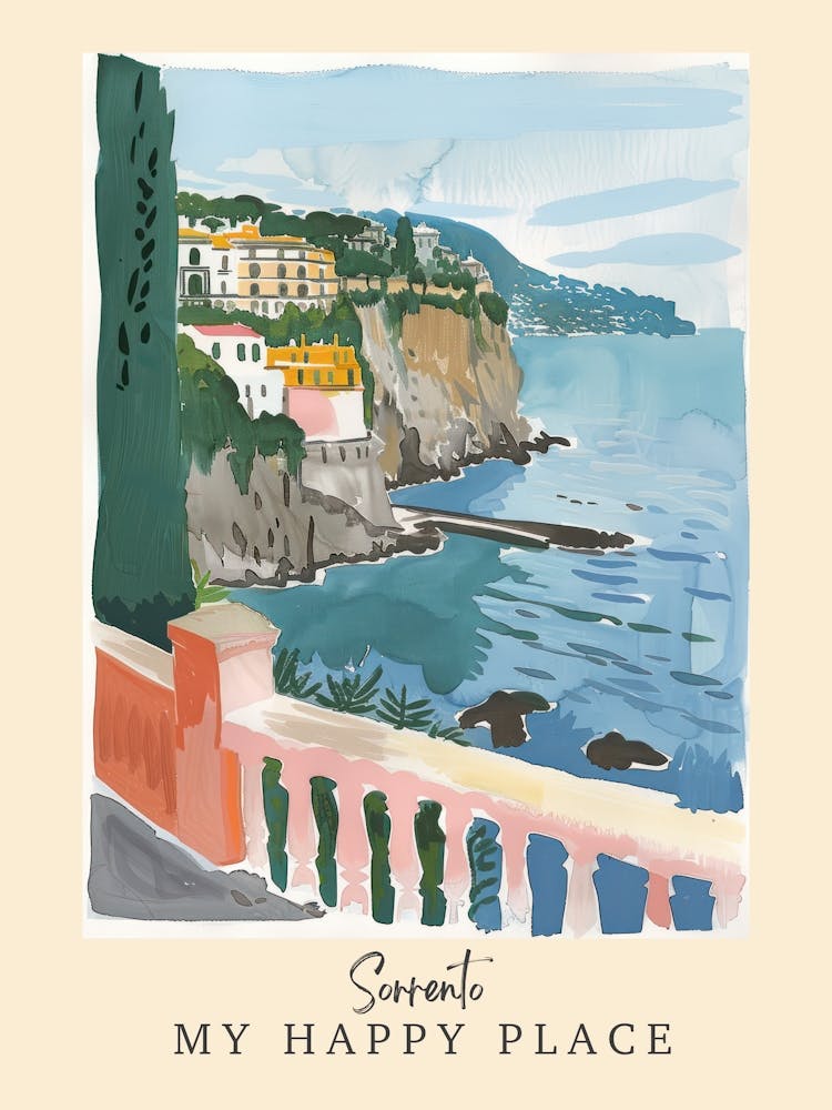 My Happy Place Sorrento 4 Travel Poster