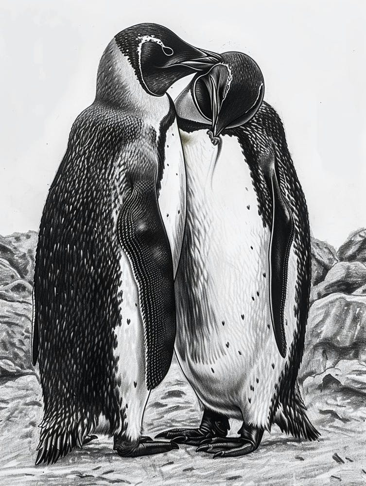 King Penguin Preening Their Feathers 3