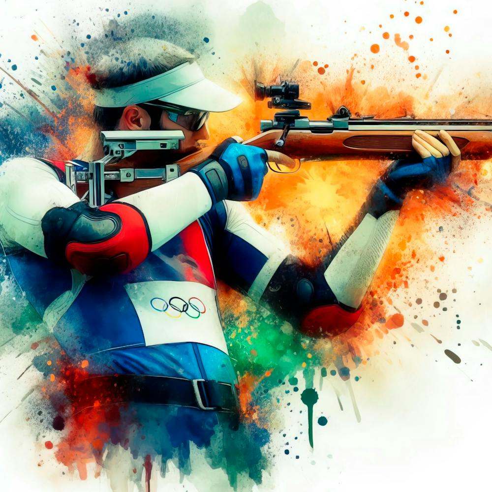 Olympic Shooting In Watercolor 3