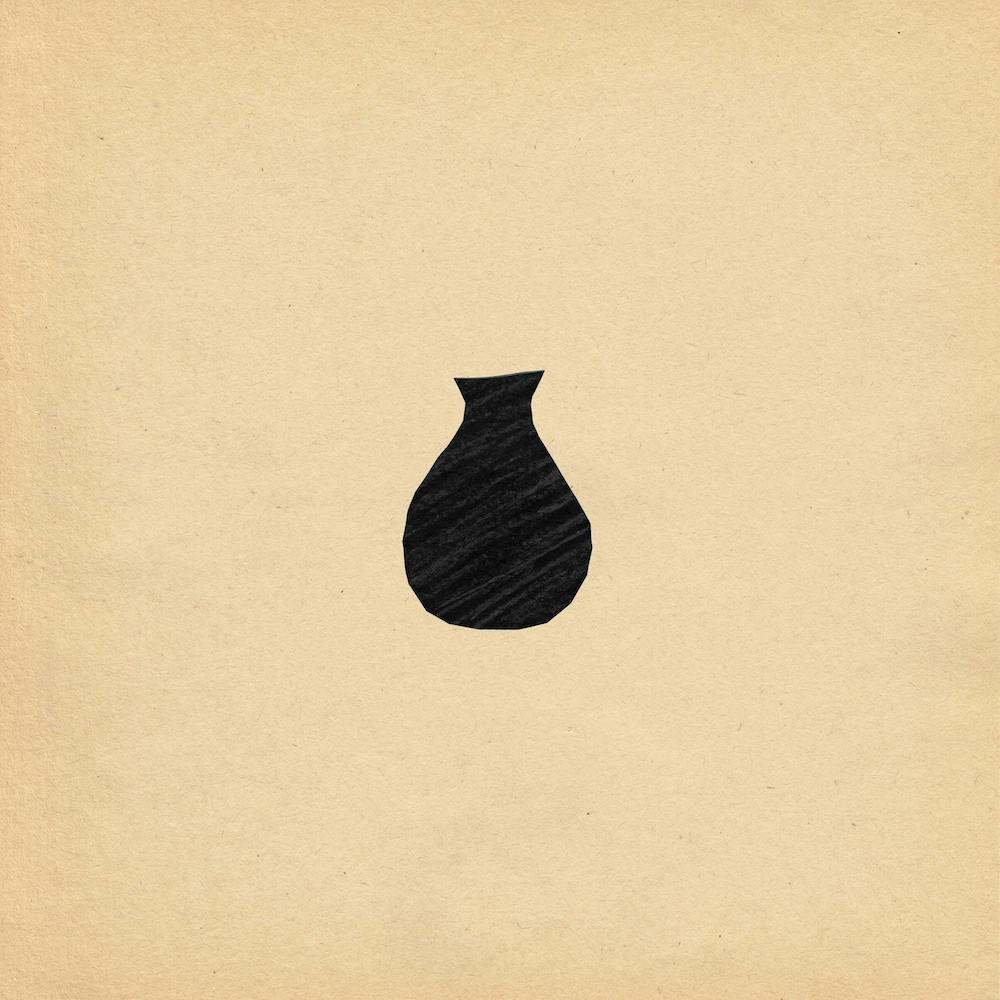 Minimalist black and beige Vase