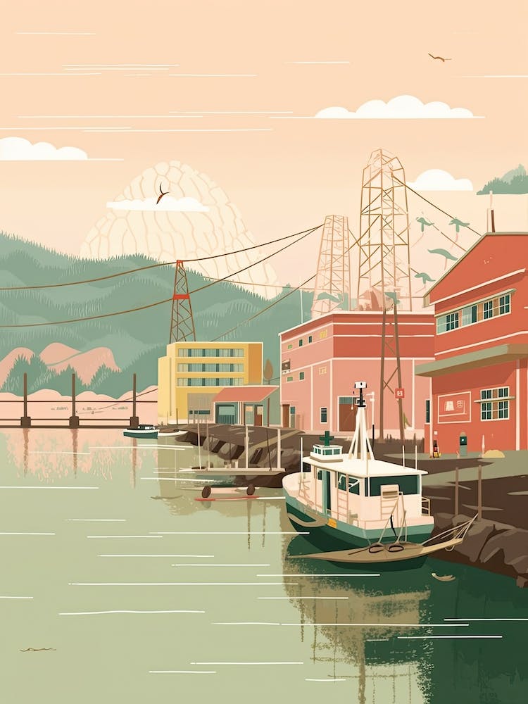 Osaka Japan Travel Illustration 2