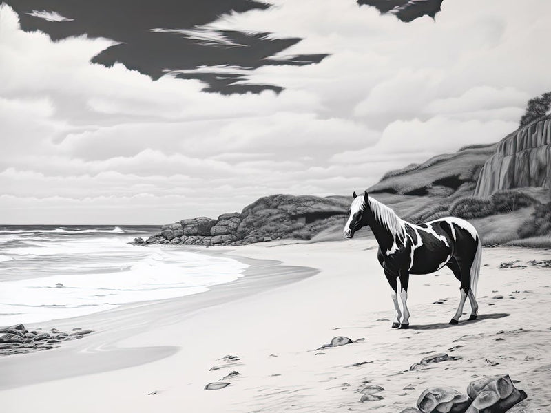 A Horse Oil Painting In Anakena Beach, Easter Island, Landscape 2