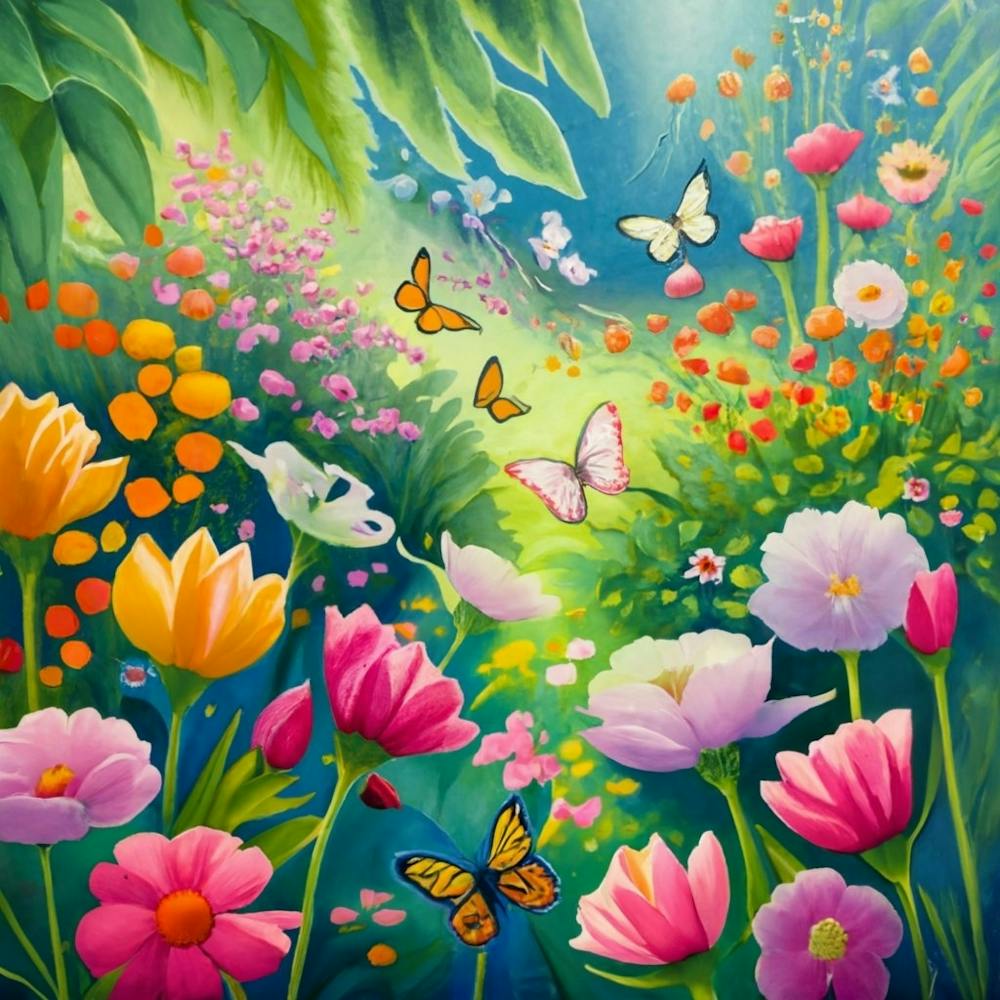 Colorful Butterflies In The Garden