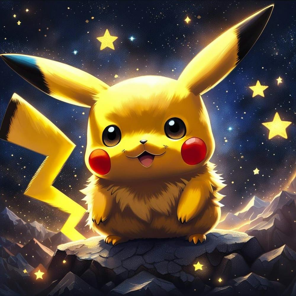 Pokemon Pikachu, night time