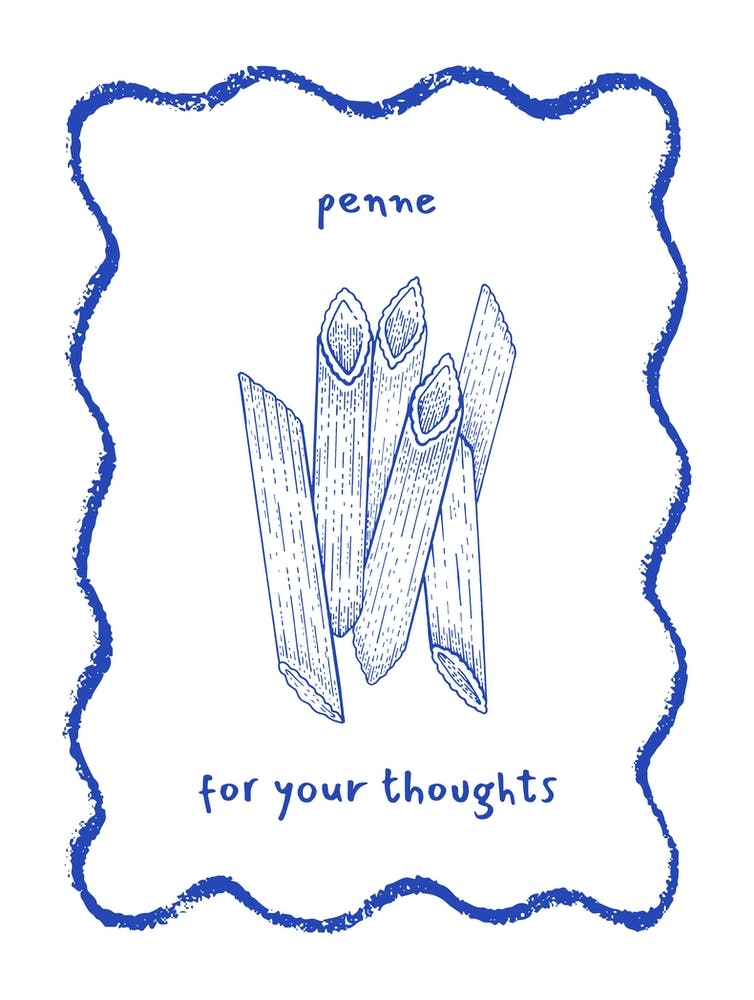 Blue Penne For Your Thoughts Pasta