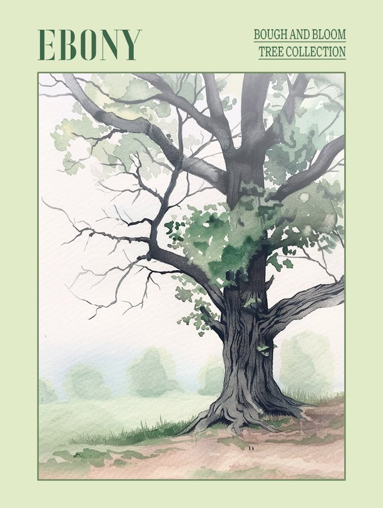 Ebony Tree Atmospheric Watercolour Painting 2 Poster