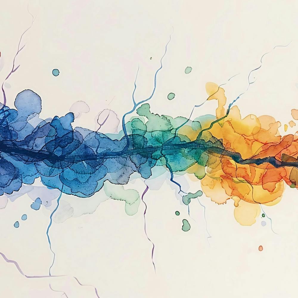 Watercolor - Rainbow Line