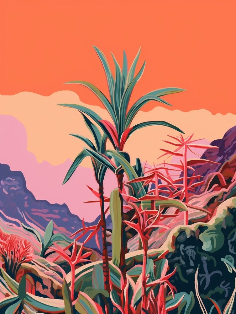 Peinture végétale bohème Arbre du Dragon de Madagascar 1