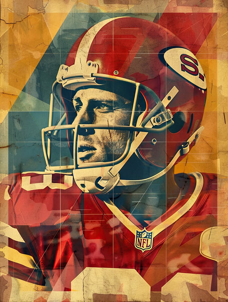 American Football Player Vintage Poster 49