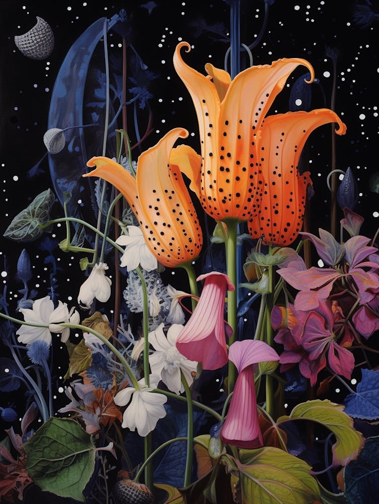 Surreal Florals Canterbury Bells 1 Flower Painting