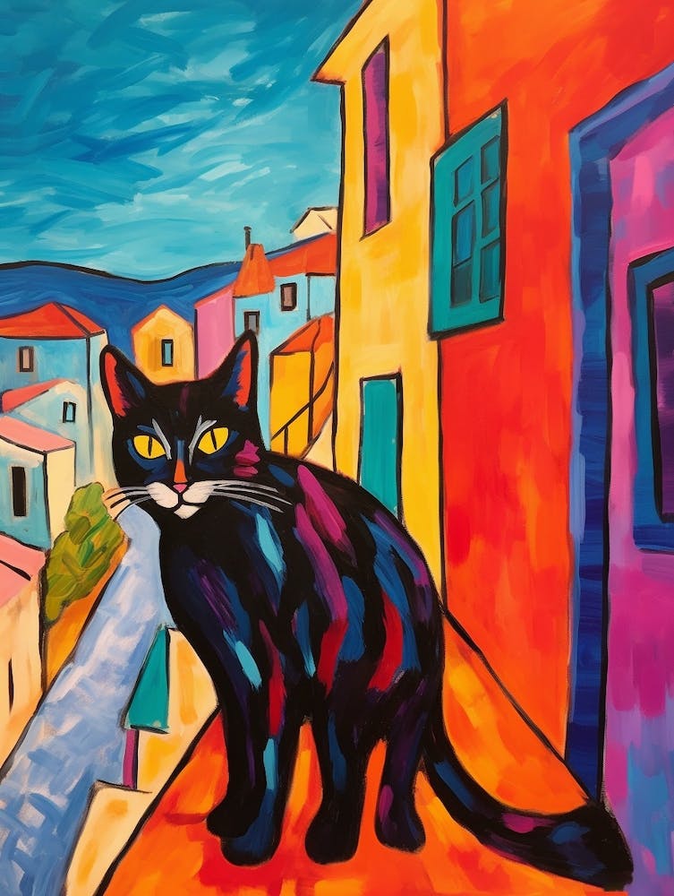 Peinture D'Un Chat À Otranto Italie