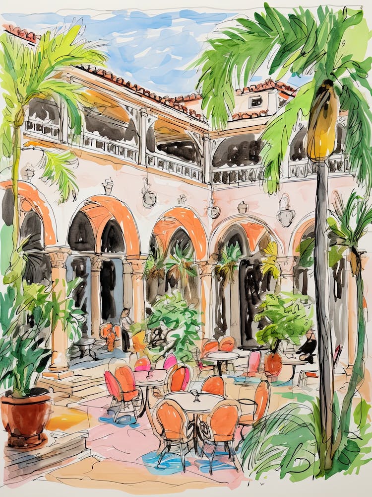 The Cloister At The Sea Island Resort   Sea Island, Georgia   Resort Storybook Illustration 4