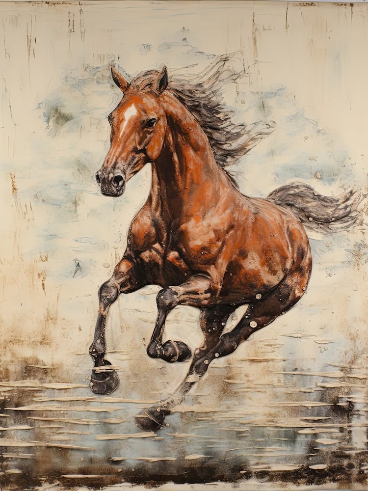 A Horse Painting In The Style Of Encaustic Painting 3