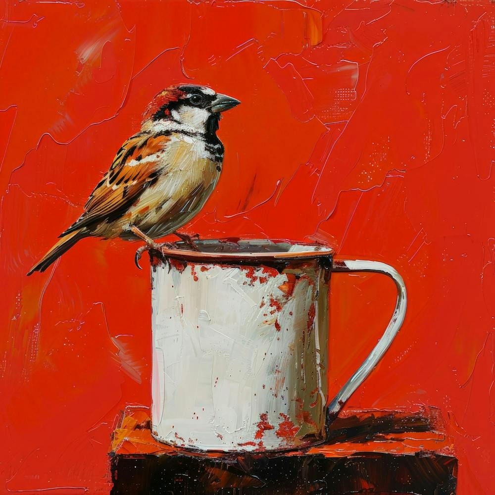 Sparrow On A Mug