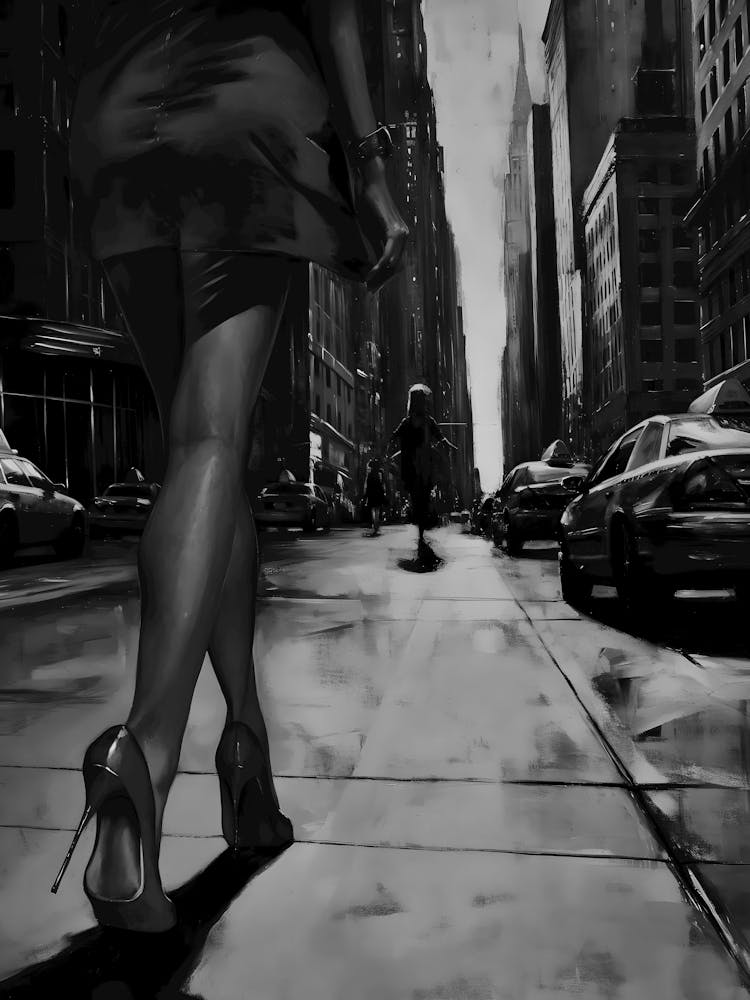 Woman Walking Down The Street