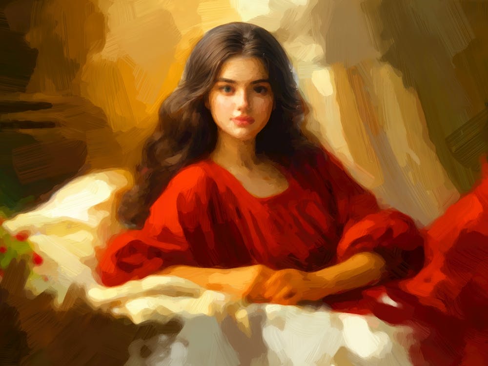 The Crimson Whisper: Elegance and Bloom in Harmony