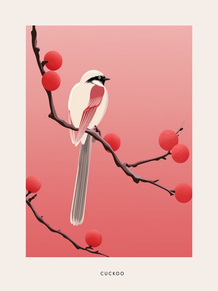 Minimalist Cuckoo 1 Bird Poster