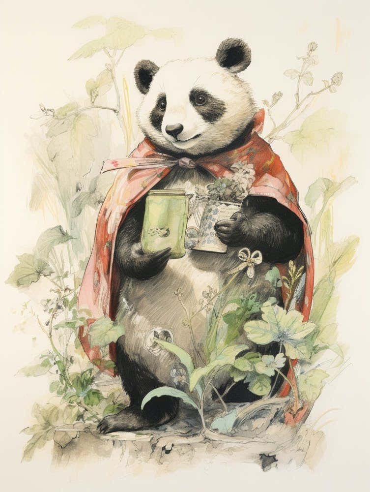 Storybook Animal Watercolour Giant Panda 2