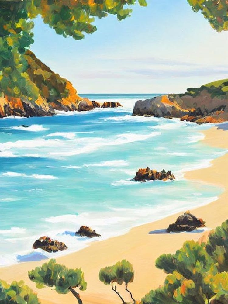 Playa De Bolonia, Cadiz, Spain Zeitgenössische Illustration