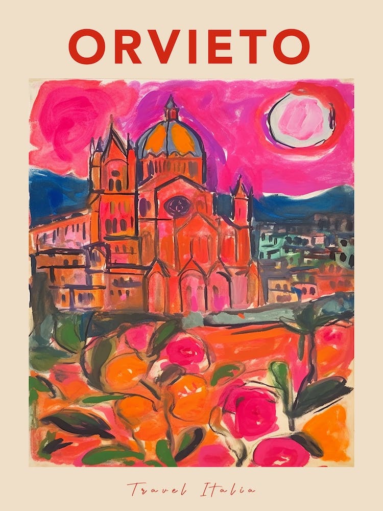 Orvieto Italia Travel Poster
