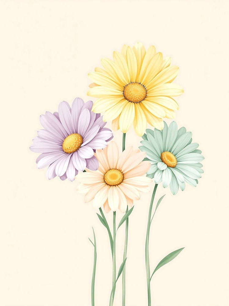 Soft Pastel Wildflowers with a Vintage Charm