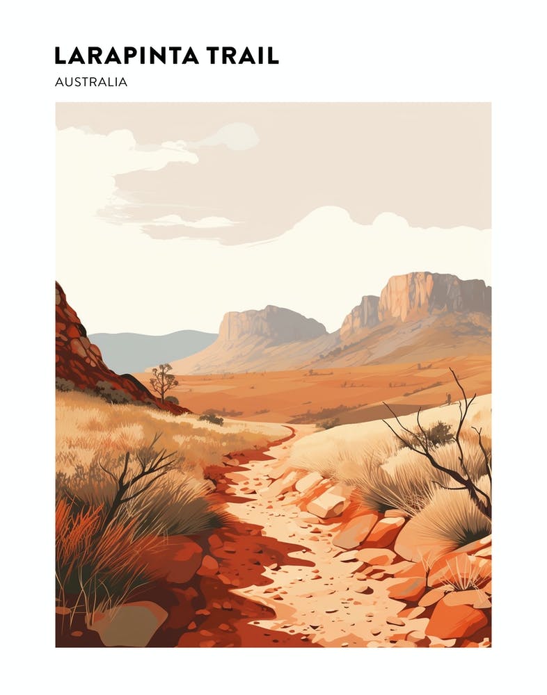Larapinta Trail Australia 4 Hiking Trail Landscape Poster