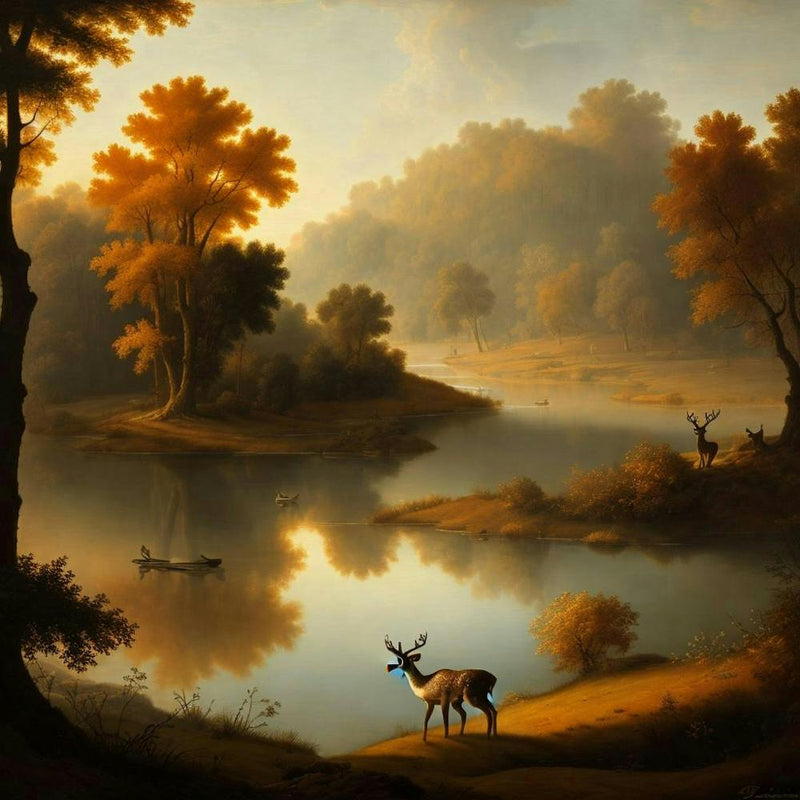 Deer By The Lake