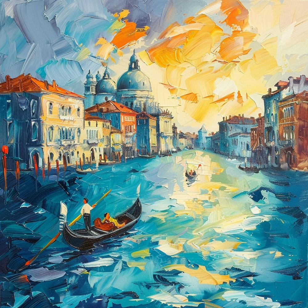 A Venice With Grand Canal Oil Painting Illustrat 1720474960 3