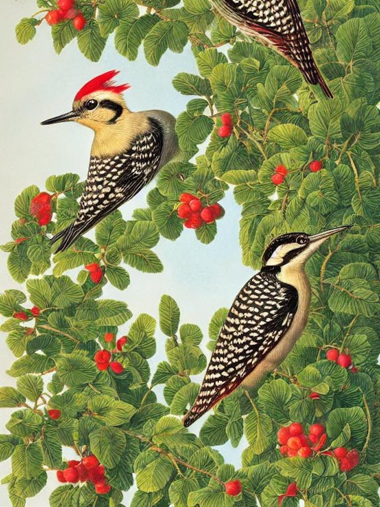 Woodpecker 2 Haeckel Style Vintage Illustration Bird