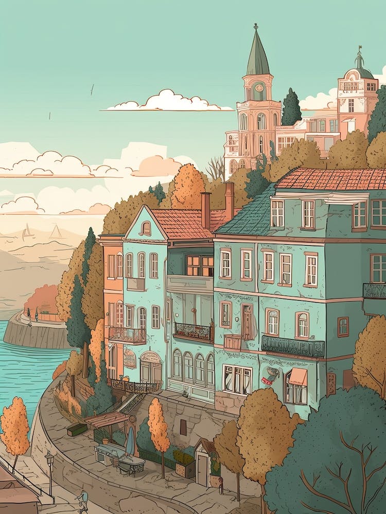 Istanbul Turkey Travel Illustration 1