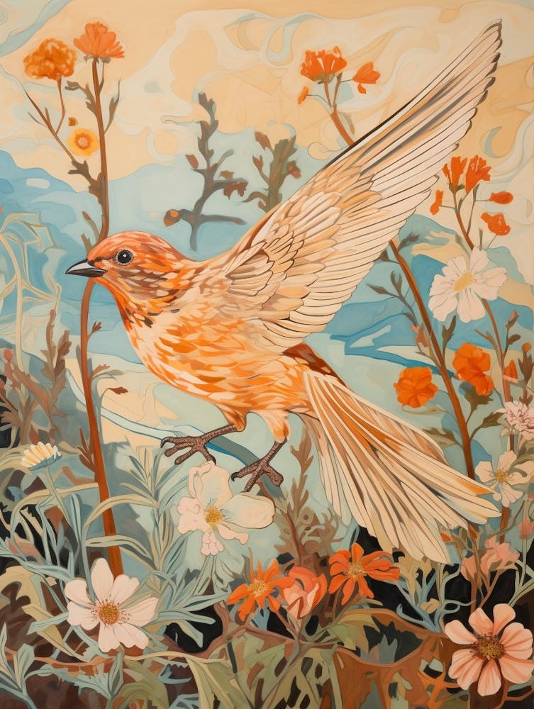 Sparrow 1 Detailed Bird Painting