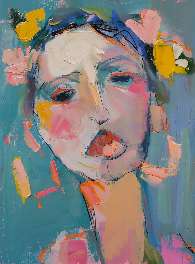 Abstract Of A Woman With Flowers