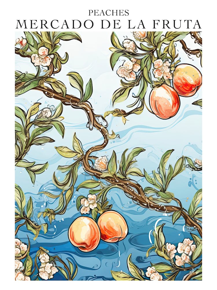 Mercado De La Fruta Peaches Illustration 3 Poster