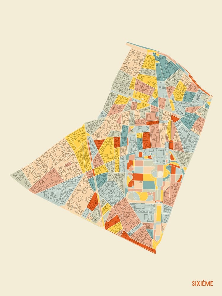 Paris France 6th Arrondissement Neighbourhood Map