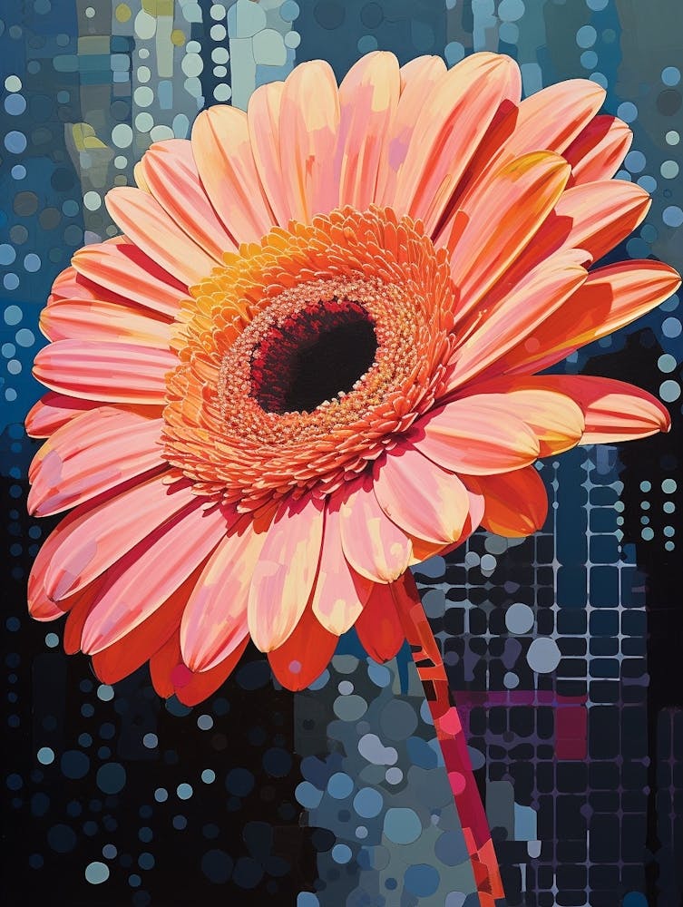 Surreal Florals Gerbera Daisy 4 Flower Painting