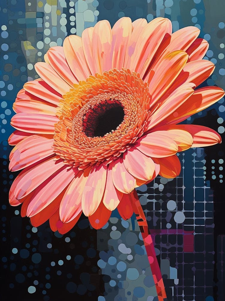 Surreal Florals Gerbera Daisy 4 Flower Painting