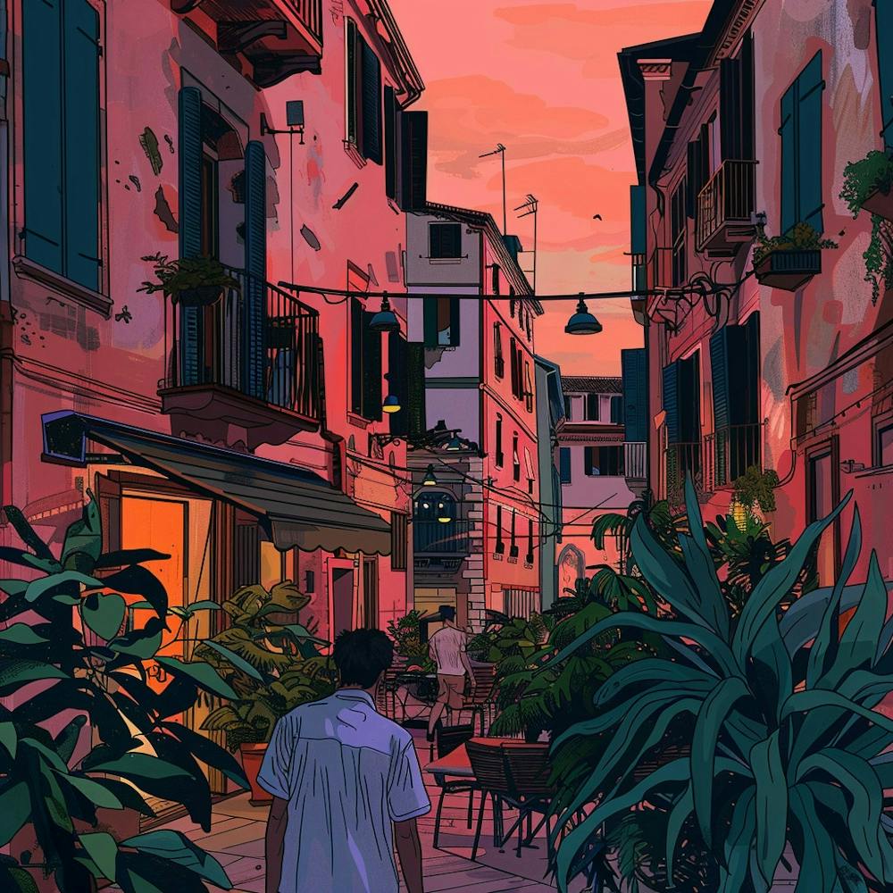 Sunset In Italy