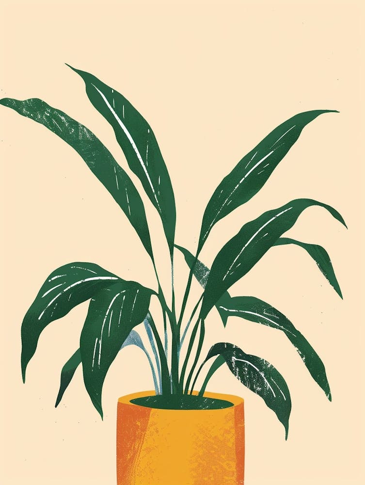 Chinese Evergreen Plant Minimalist Illustration 7