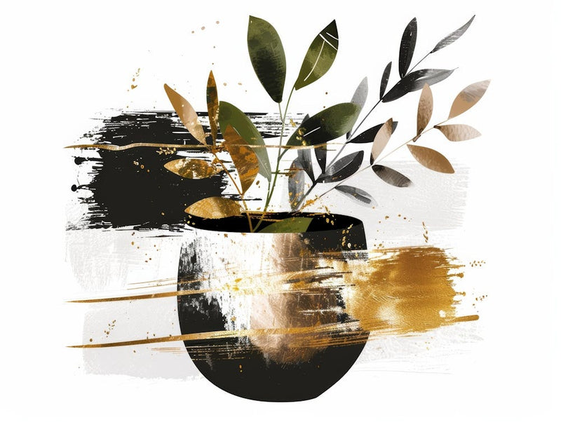 Gold Leaf In A Vase 1