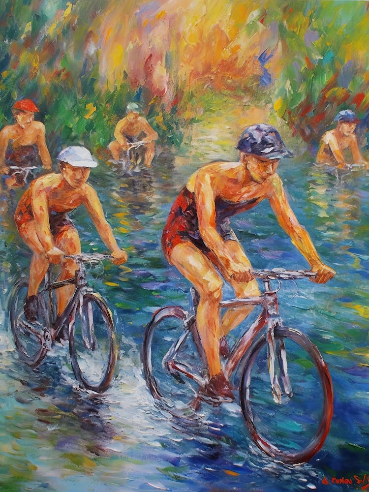 Triathlon im Stil von Monet 1