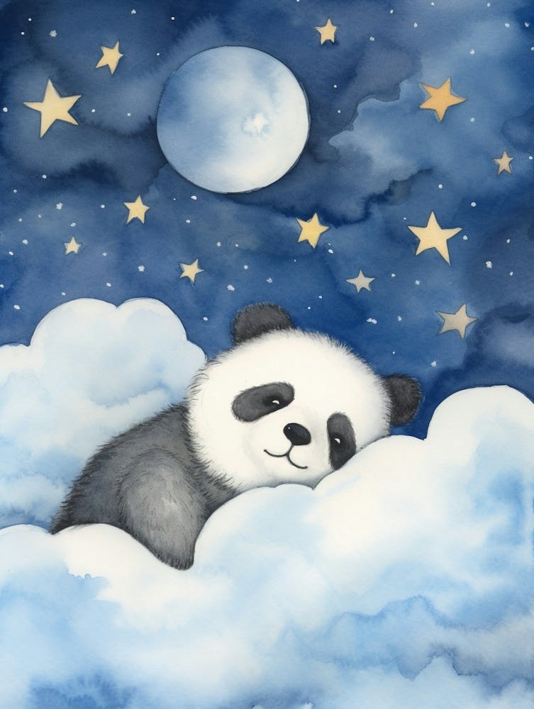 Baby Panda Cub 3 Sleeping In The Clouds
