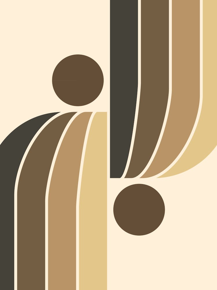 Arch Midcentury Modern Abstract Pattern Vvii In Earthy Grey 01