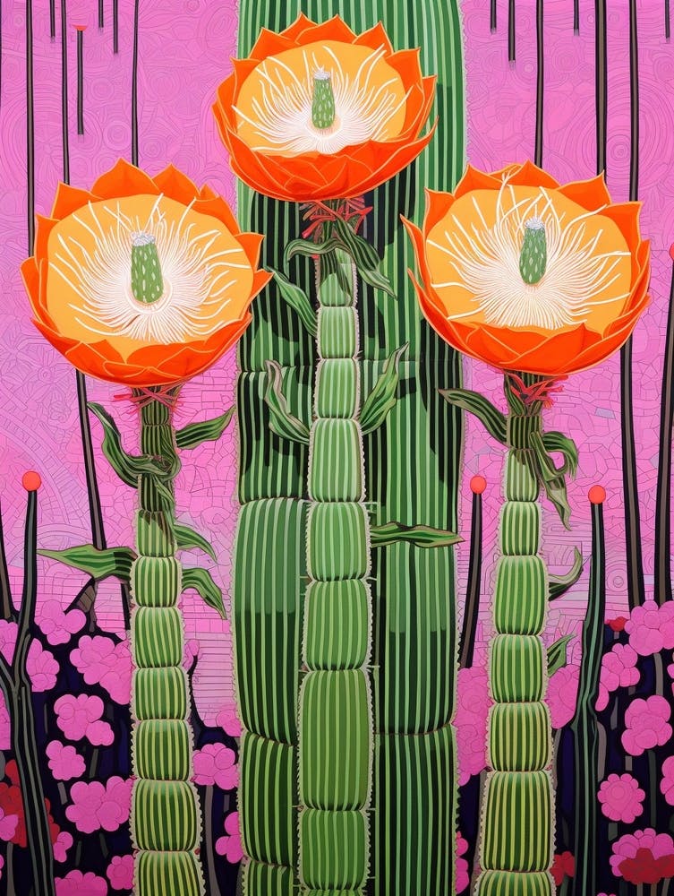 Mexican Style Cactus Illustration Melocactus Cactus 1